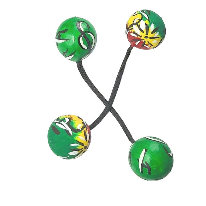 MadeinGhanaShop - Wholesale Musical Instrument - Coloured Kosh kash - 2 pieces1