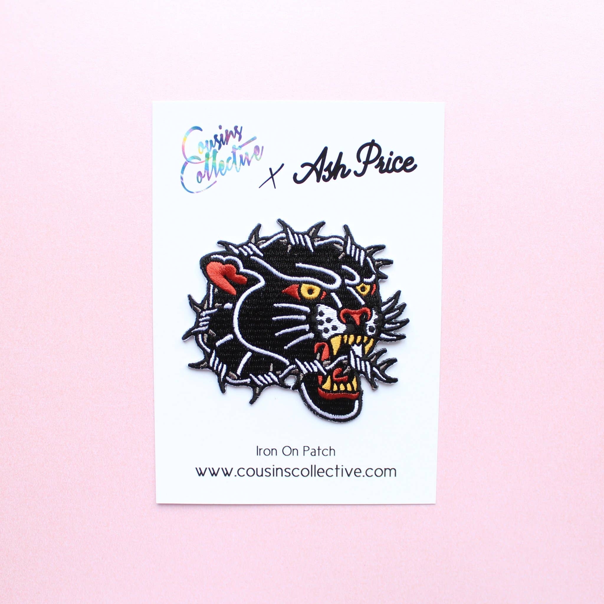 Cousins Collective - Wholesale Patch - Barbed Panther Tattoo Embroidered Patch1