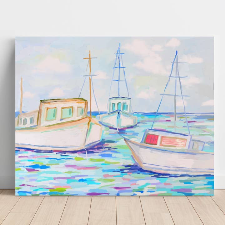 Fiskerbåd Lærredstryk - Kystfisker Nautisk Kunstmaleri for engroshandel hos Audra Style