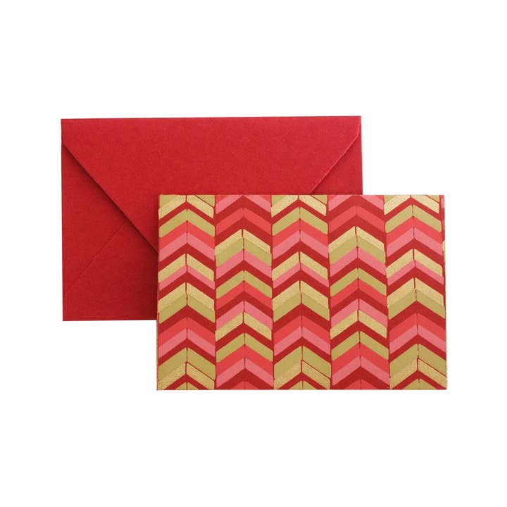 Emartbuy - Wholesale Envelopes - Envelopes with Notecard in Gift Box Pack of 6 - Red Gold4