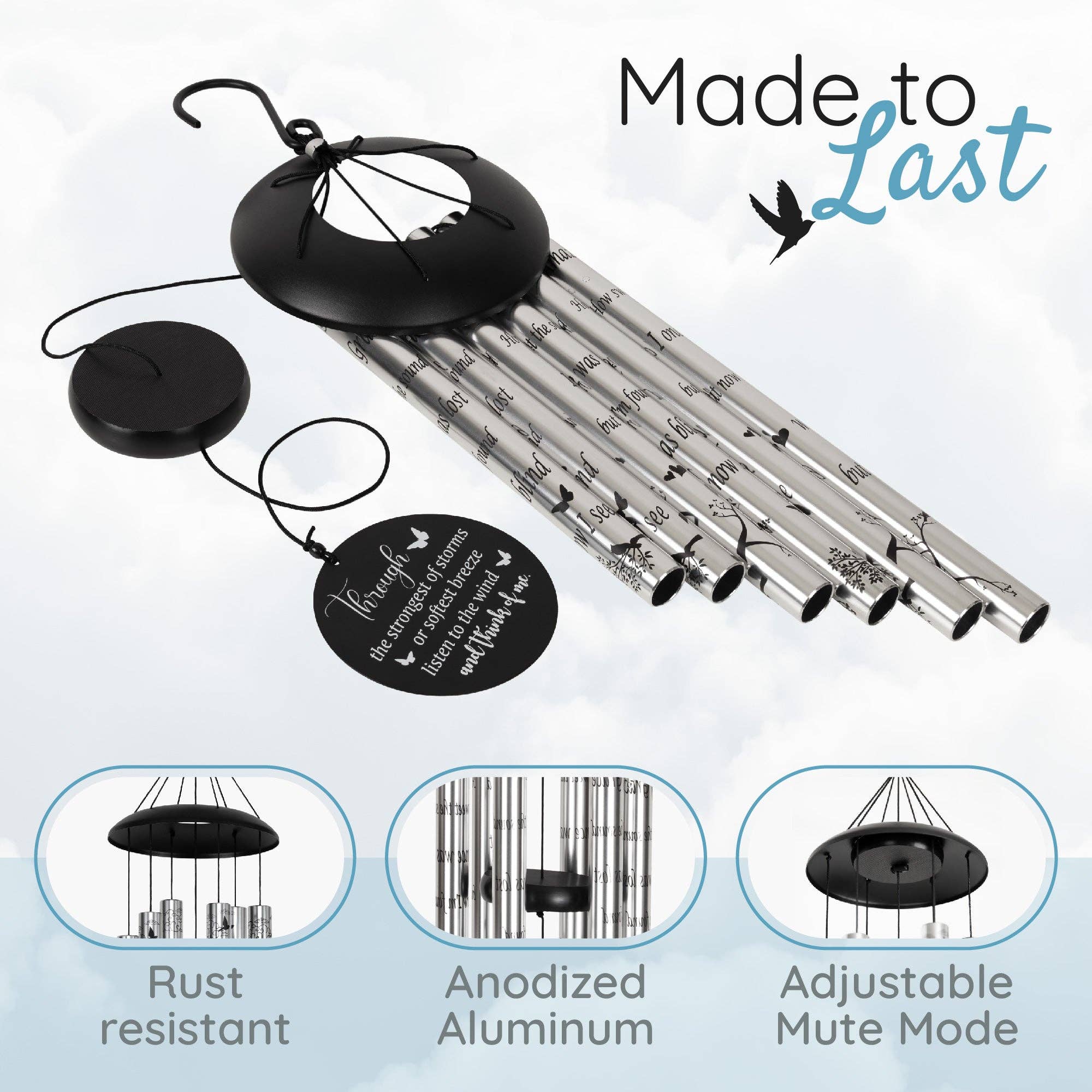 The Wind Chime Co - Wholesale Windorgel - 40" Memorial Wind Chimes Sympathy Gift voor het verlies van een dierbare3