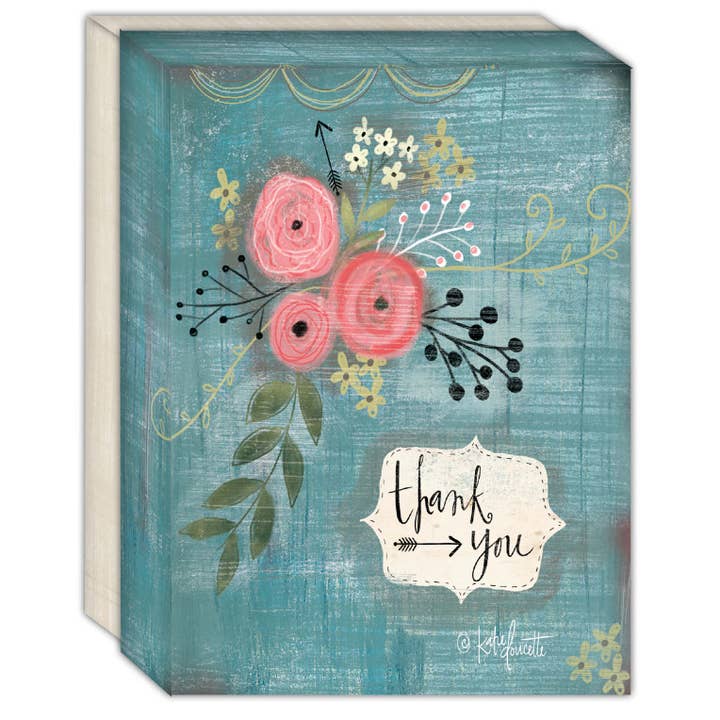 Crown Point Graphics - Wholesale Stationery/Notecard Set - Thank You Bouquet - Boxed Blank Note Cards -15 Cards & Envelopes1