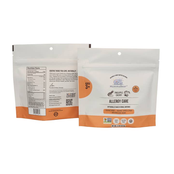 MommaBear Organics - Wholesale Lollipop - Allergy Relief Lollipops; Pineapple, Wild Cherry, Hibiscus3