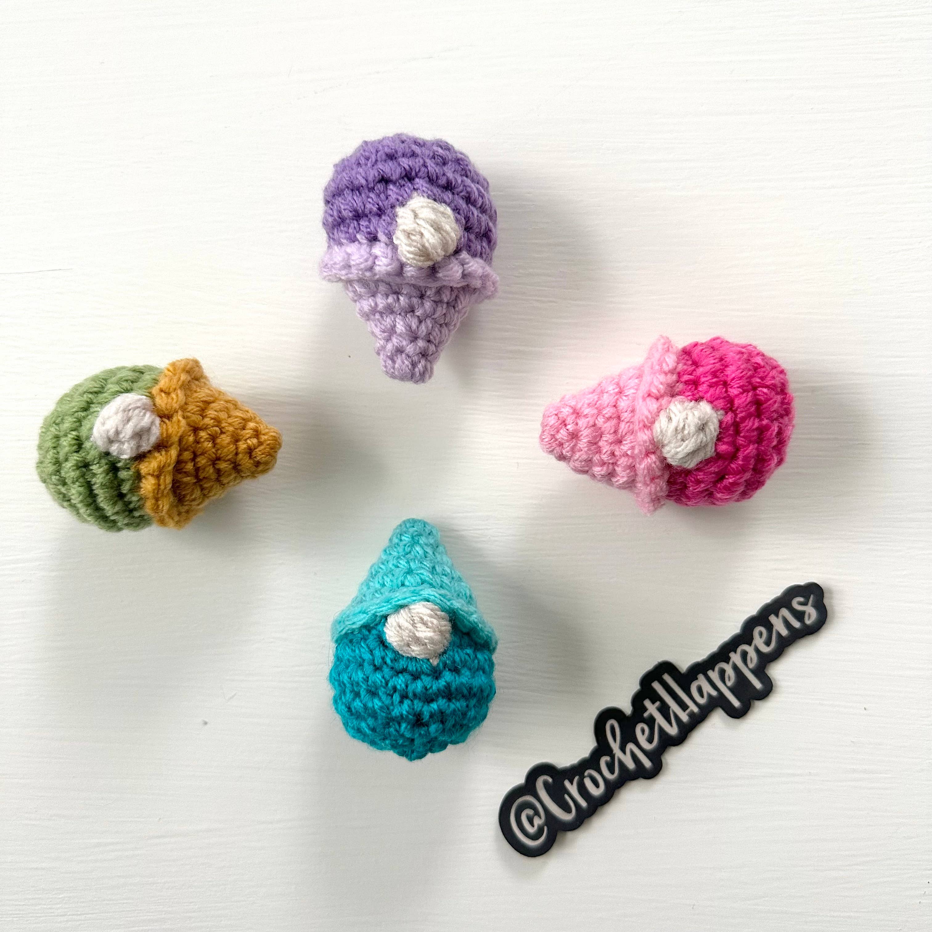 Crochet Happens - Wholesale Decorative Tabletop Object - Pocket Gnomes - Set of 4 - Made to Order4