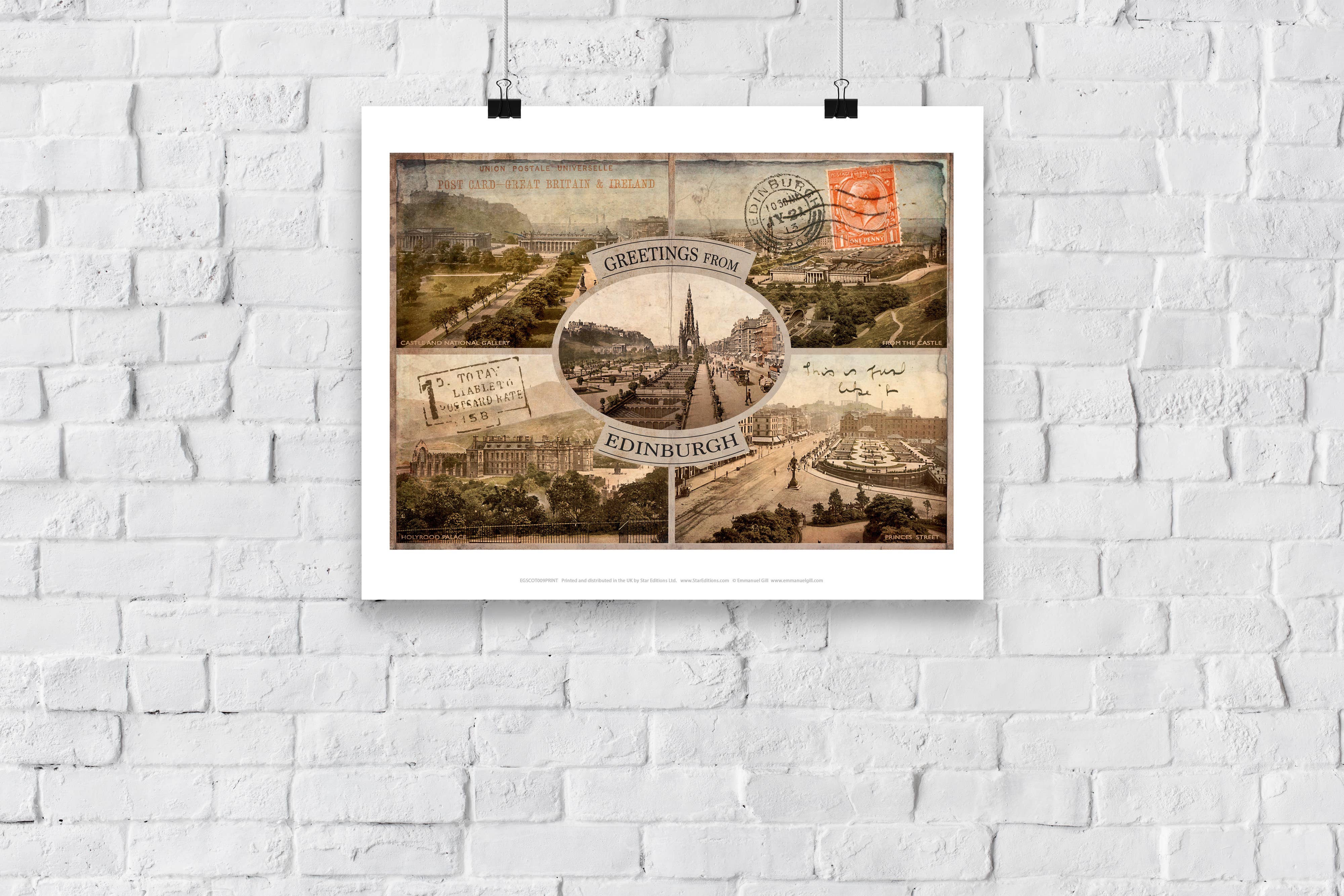 Star Editions – wholesale Art print – Greetings From Edingburgh - Attractions - Premium Art Print2