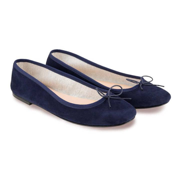 Bailarina NICOLE de gamuza azul oscuro para venta al por mayor de Spelta Milano