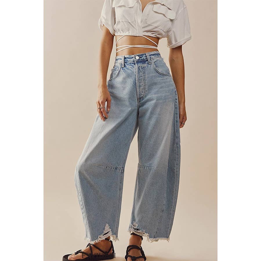 Seamed Front Wide Leg Jeans - Not sold in stores