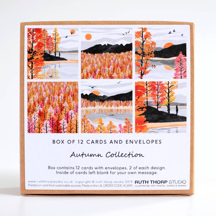 Box of 12 Small Notecards: Autumn Collection for wholesale by Ruth Thorp Studio