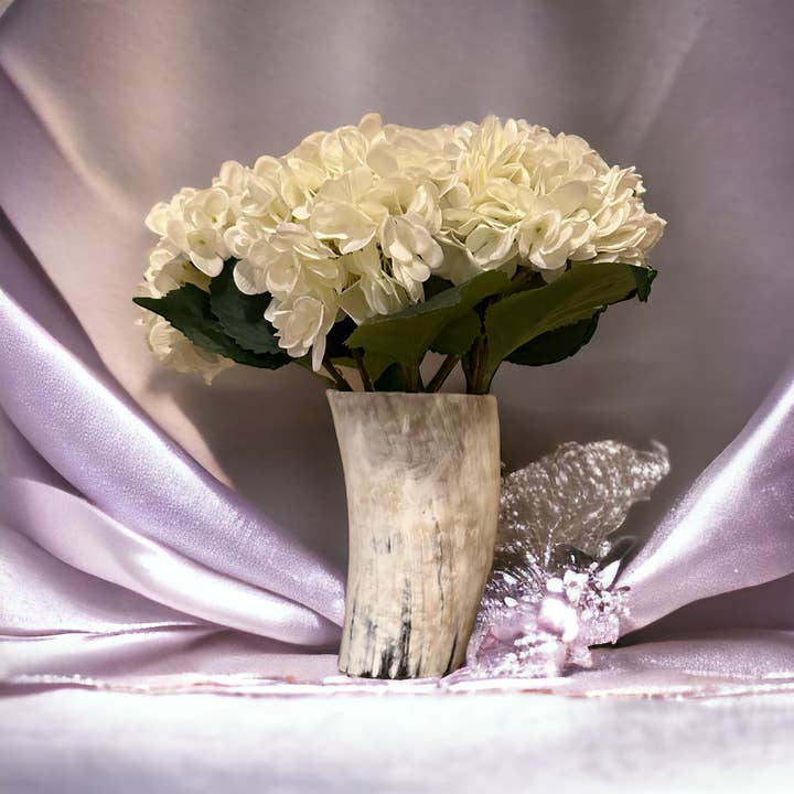 The African Home Goods - Wholesale Vase - ANKOLE COW HORN VASE OR PLANTER - LIGHT11