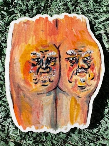 Old man buttcheeks sticker for wholesale by VERYUSUAL