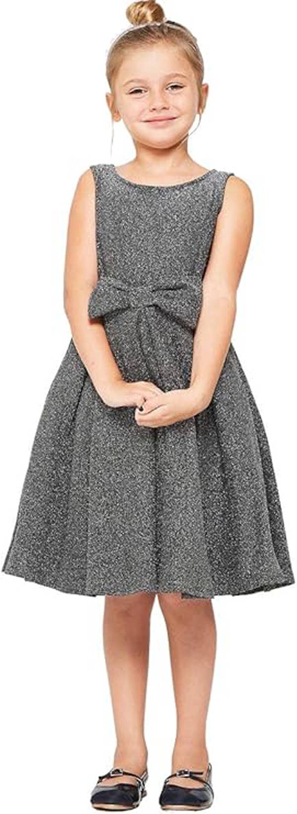 iGirlDress - Wholesale Dress - Kids - Girls Metal Glitter Knit Pleats Skirt Holiday Dress 4-162