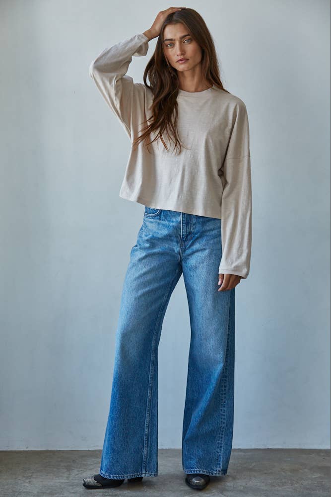 By Together - Wholesale Knit Top - Women's - L8748 | Knit Cotton Mock Neck Long Wide Sleeve Top8