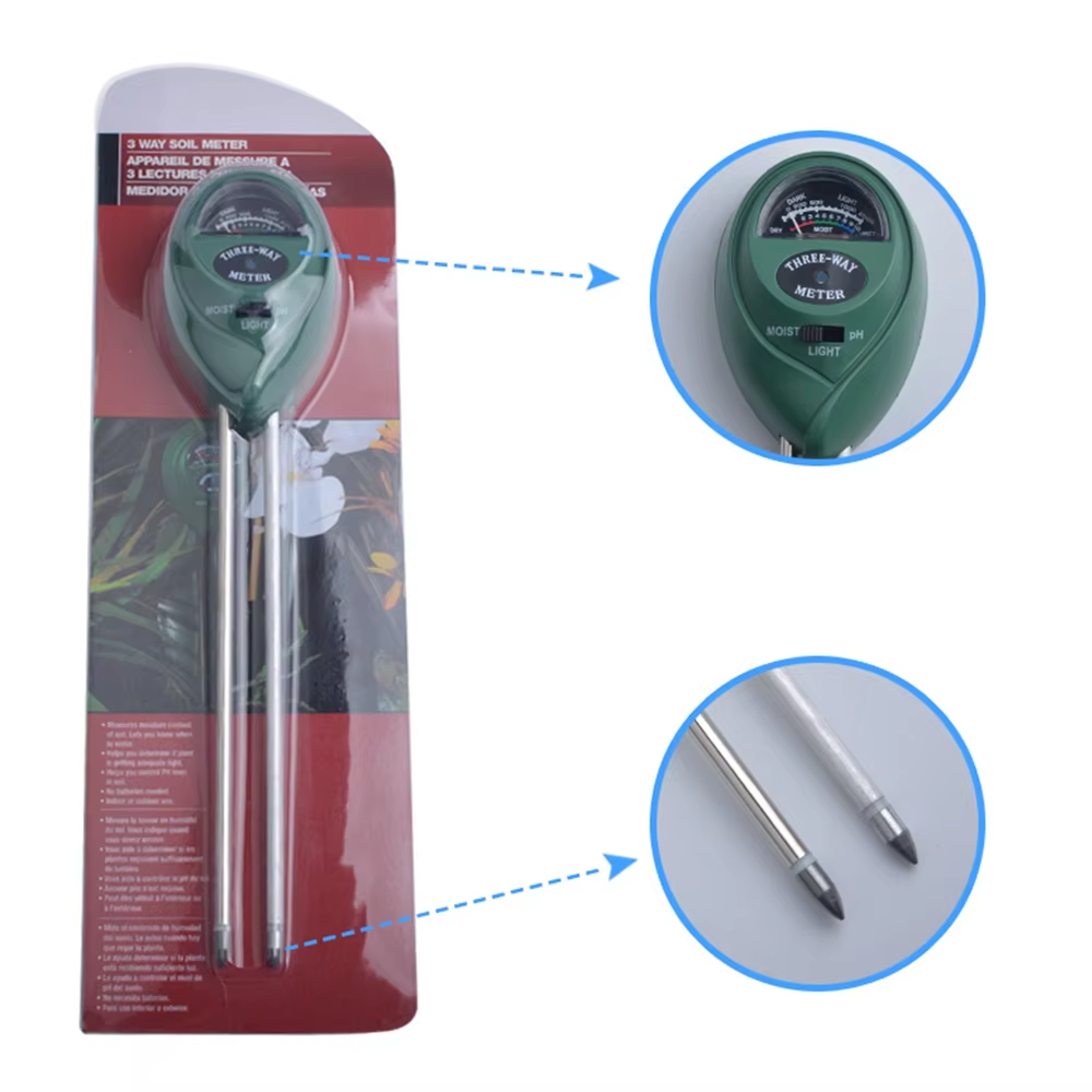 VIGOR - Vente Outil de jardinage - VIGOR Testeur 3 en 1 pour sol : humidité, pH et lumière avec sonde en acier inoxydable5