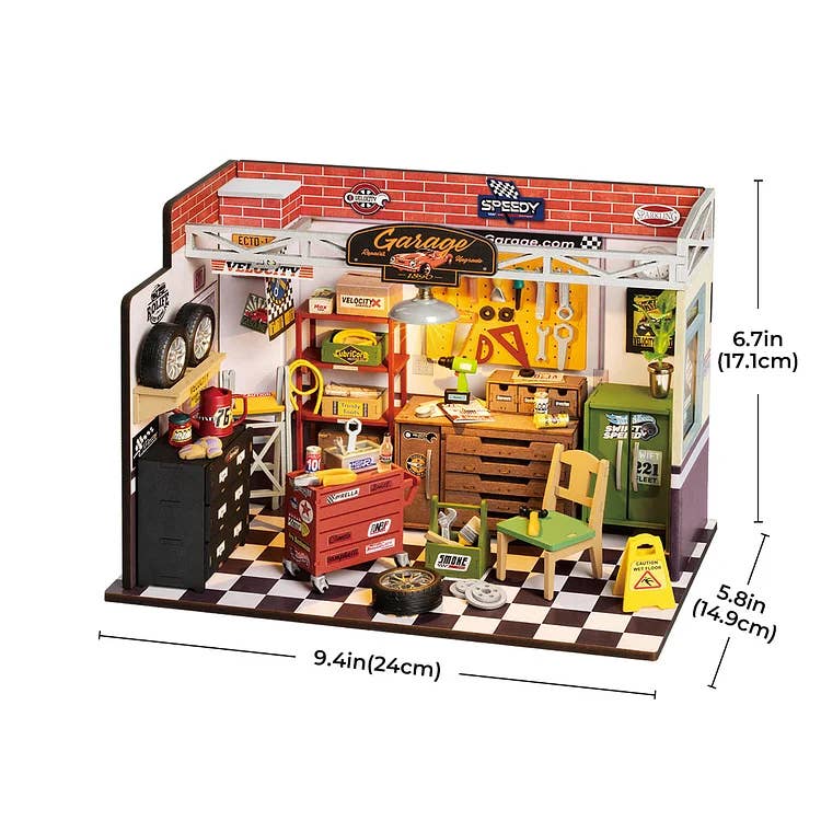Hands Craft - Wholesale DIY Craft Kit - DIY Miniature House Kit: Garage Workshop1