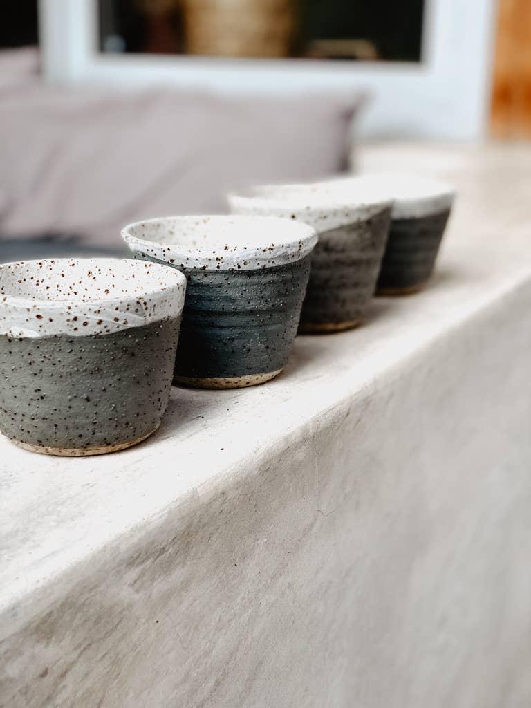 River Ceramics - Wholesale Coffee/Tea Cup - 'Moonglade' Cup - Handmade Stackable Cup Various Colours4