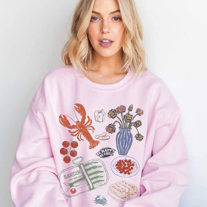 BLUME & CO. - Vente Sweat-shirt à imprimés – femme - Sweat-shirt graphique SARDINE PICNIC0