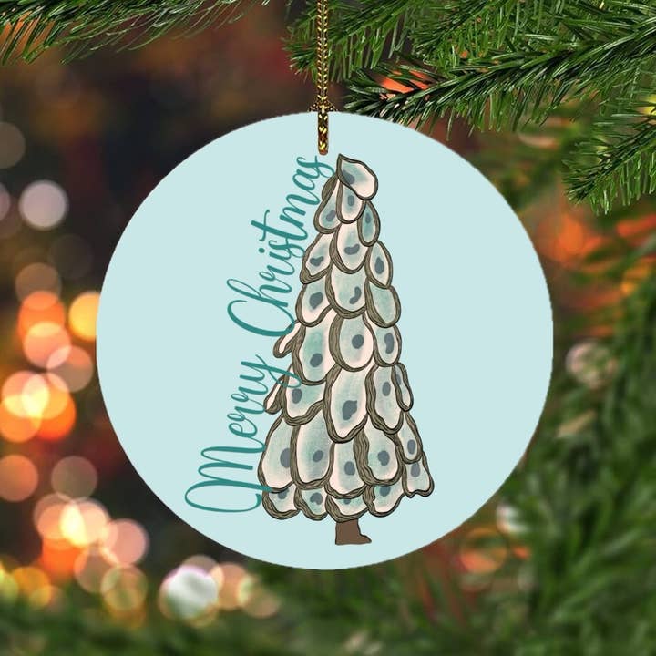 on the Bayou - Wholesale Ornament - Merry Christmas coastal oyster Christmas ornament 2