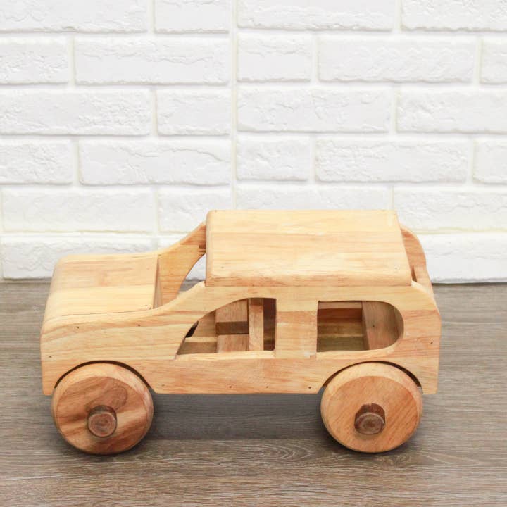 Q Toys - Wholesale Wood toy – Child - Natural Wooden Car3