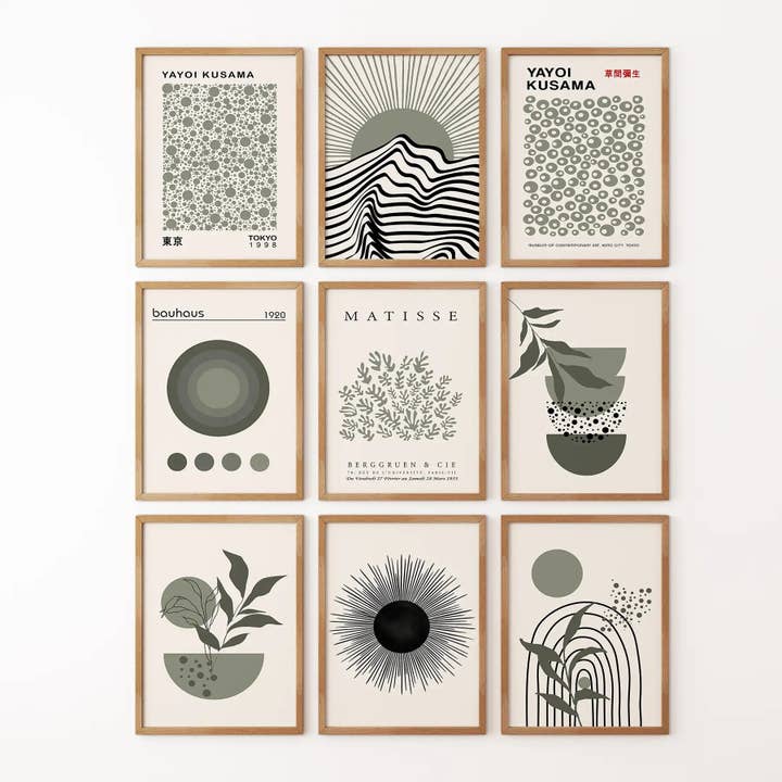 MCM Boho Abstract Wall Art. Bauhaus, Matisse Print for wholesale by PrintSets.com