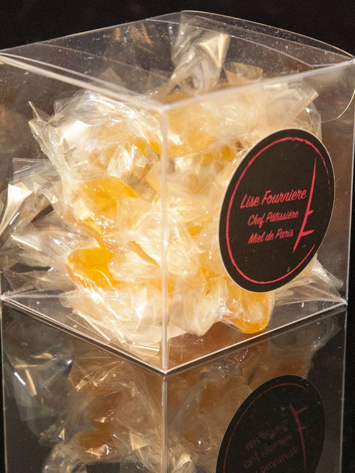 50g box of Paris Honey and Saffron Sweets for wholesale by Nougat de Paris