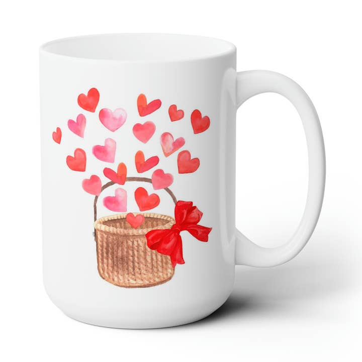 Mug en céramique Basket of Hearts pour la vente par The Muddy Dog
