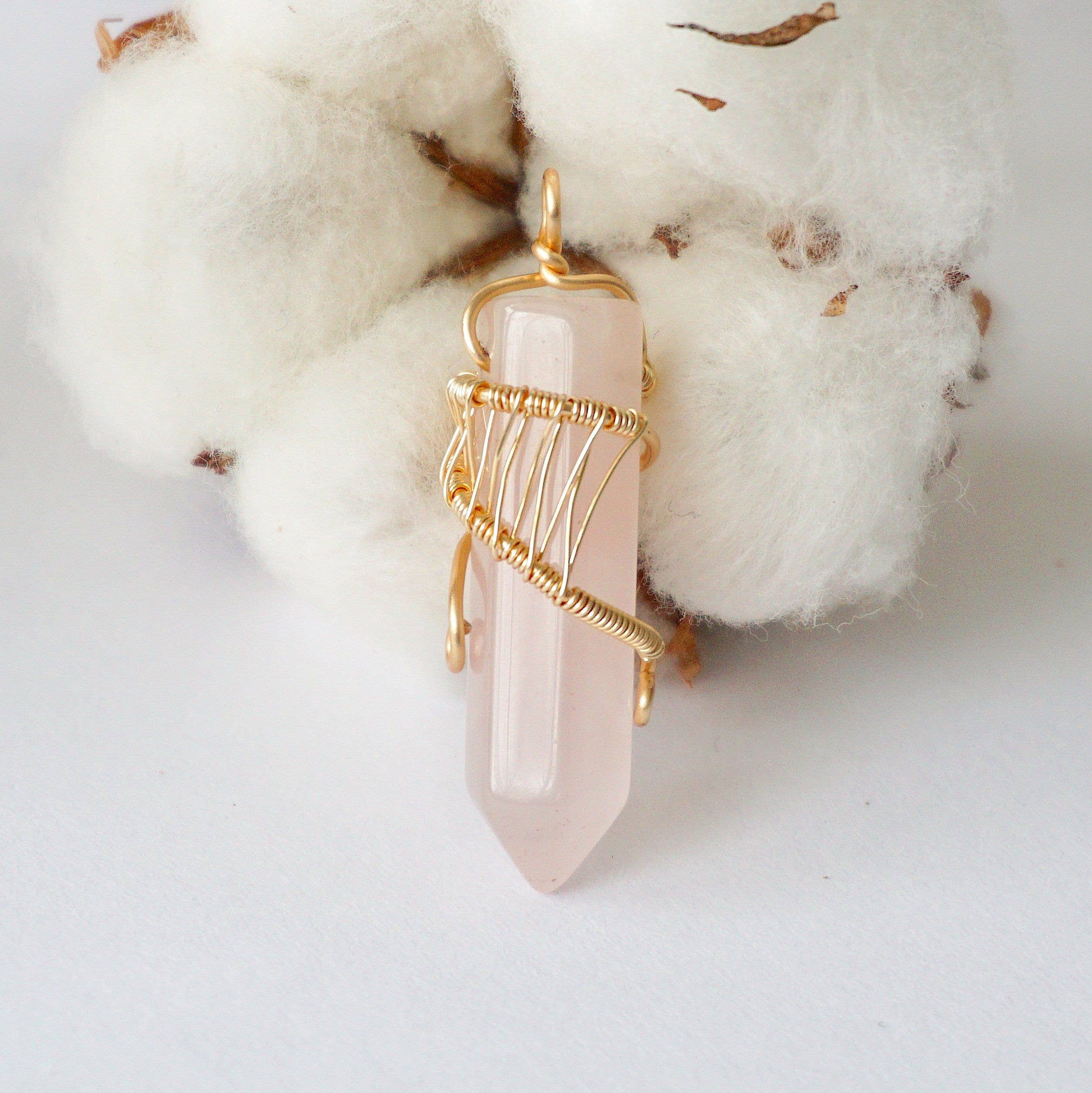 Raw Stone Elegance - Wholesale Pendant/Charm Necklace - Pink Rose Quartz Crystal Point Necklace, Valentines Day Gift2