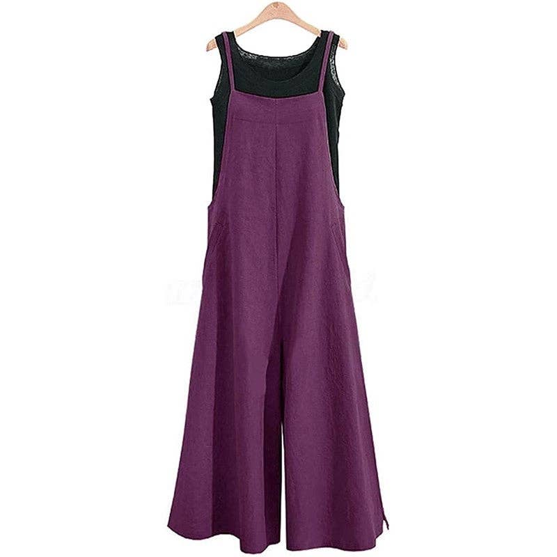 FurDecoration - Wholesale Jumpsuit - Women's - Casual Loose Solid Color Wide Leg Jumpsuit3