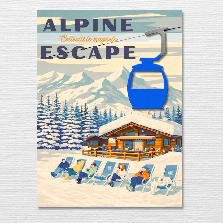 Mountain Gondola Magnet — Alpine Escape loungers for wholesale by Authenticaa