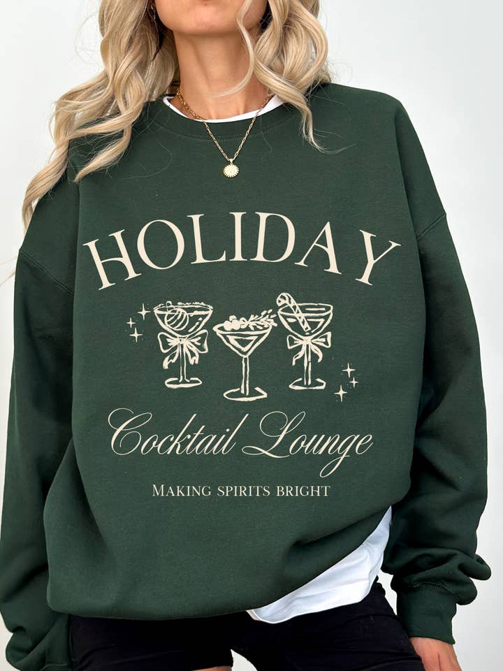 Holiday Cocktail Lounge Sweatshirt for wholesale by Knotty But Sweet