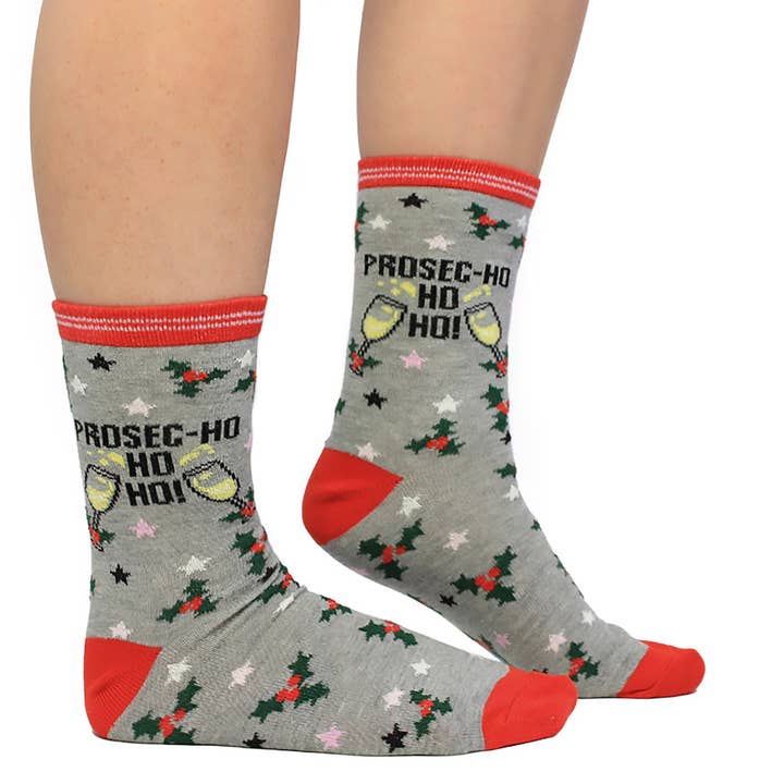 PROSEC- HO HO HO - 1 Matching Pair of Socks |Cockney Spaniel for wholesale by Sock Academy