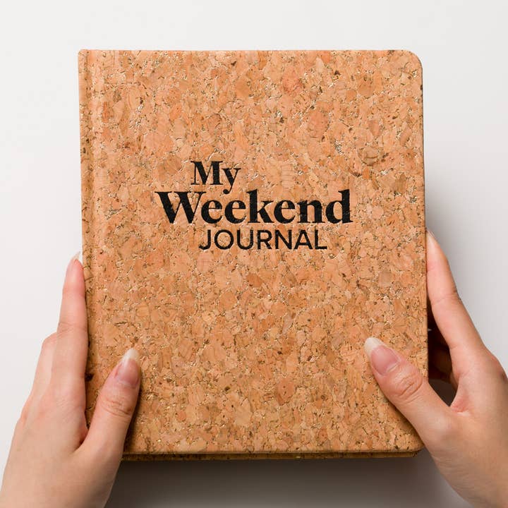 My Weekend Journal- CORK COVER with Gold Fleck for wholesale by Seven Sundays Co