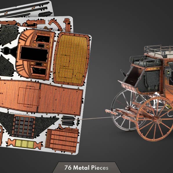 Metal Earth - Wholesale Decorative Tabletop Object - Wild West Stagecoach - COLOR2