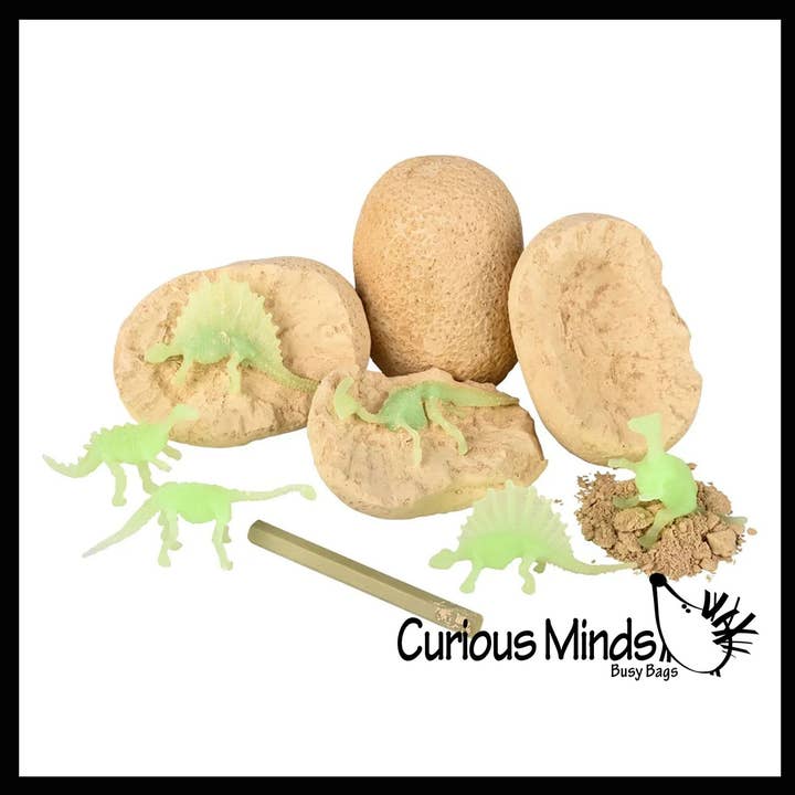 Curious Minds Toys - Wholesale Figurine Toy - Kids - 1 Dinosaur Fossil Excavation Dig Eggs - Uncover Dino Fossil