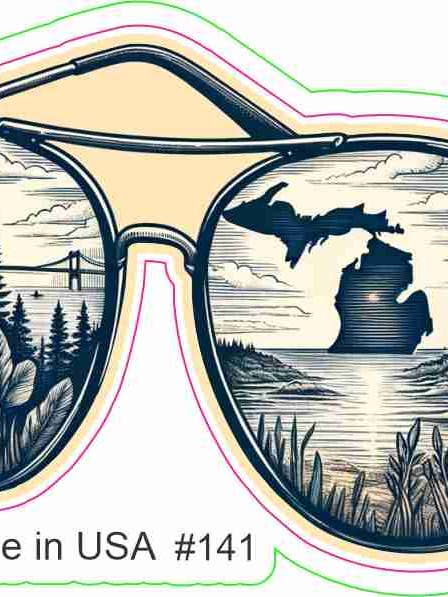 Michigan Scenic View Sunglasses Sticker for wholesale by Big monkey