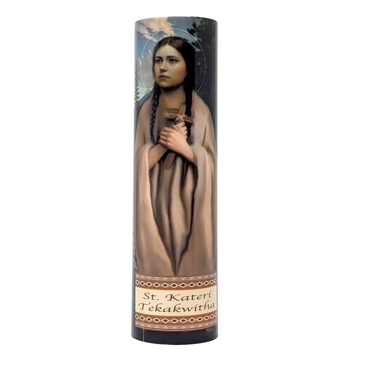 La Collection des Saints - Bougie de Prière de Sainte Kateri Tekakwitha pour la vente par The Saints Collection