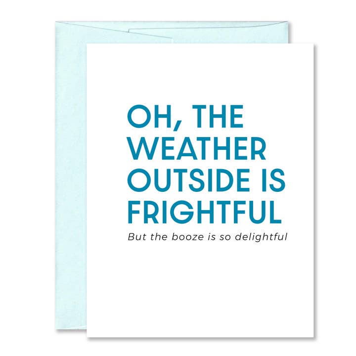 Funny Holiday Greeting Card - Winter Booze Weather Card for wholesale by Jones Street Press