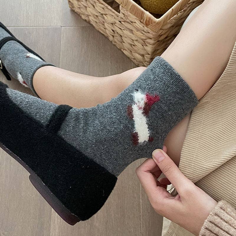 Gohobi （We cover U.S. import duties） - Wholesale Socks - Women's - Gohobi Fleece-Lined Puppy Print Winter Socks9