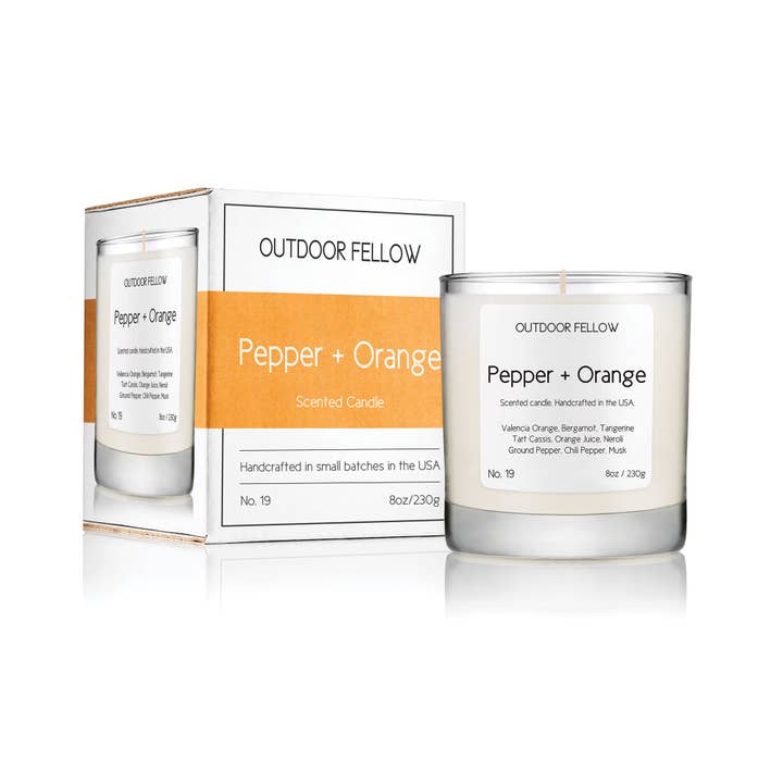 Outdoor Fellow - Wholesale Jar/Filled Candle - Pepper and Orange Scented Candle