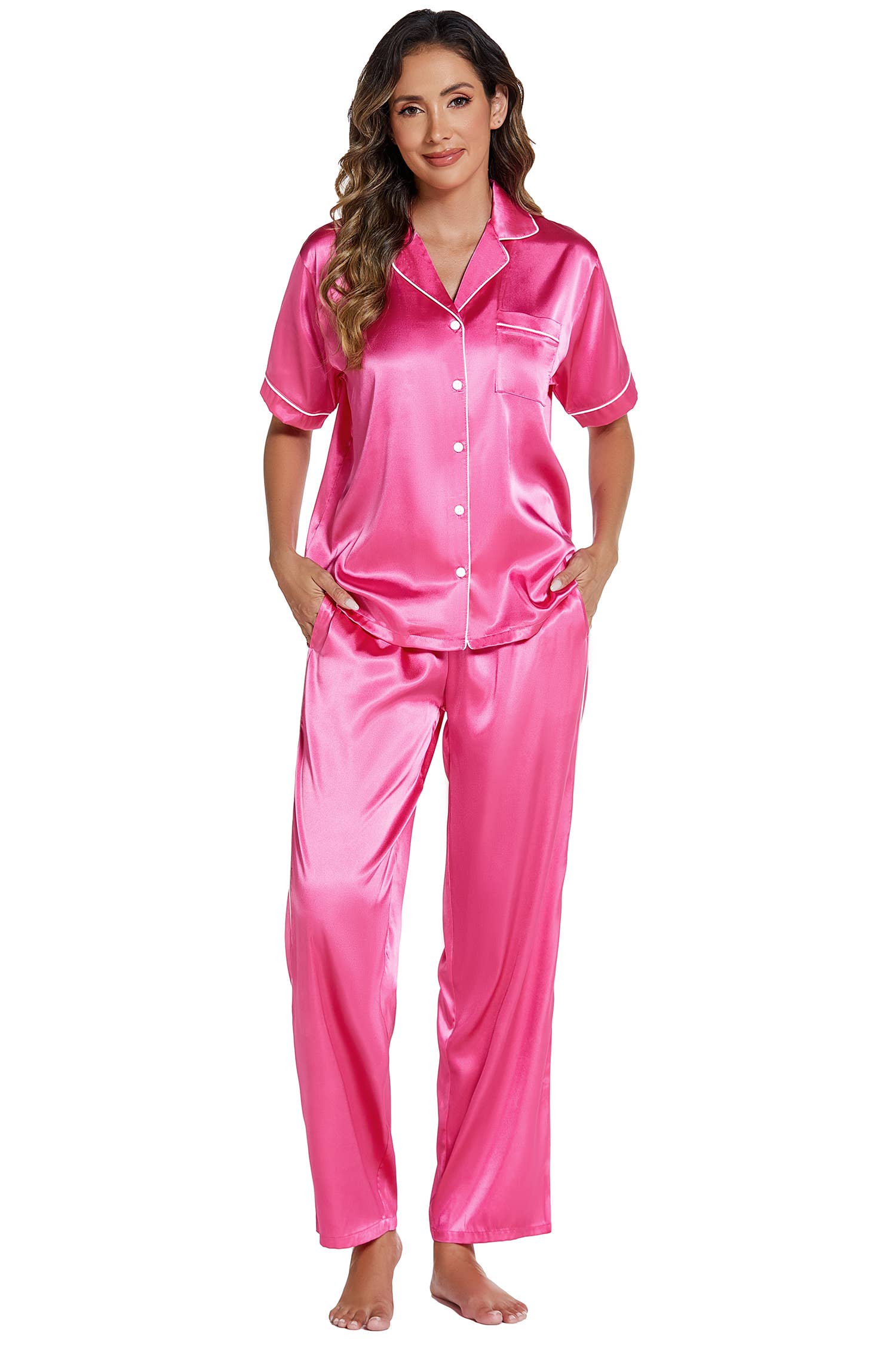 GEXWORLDWIDE - Wholesale Sleepwear Set - Women's - Silk Pajamas for Women Satin Pajama Set6
