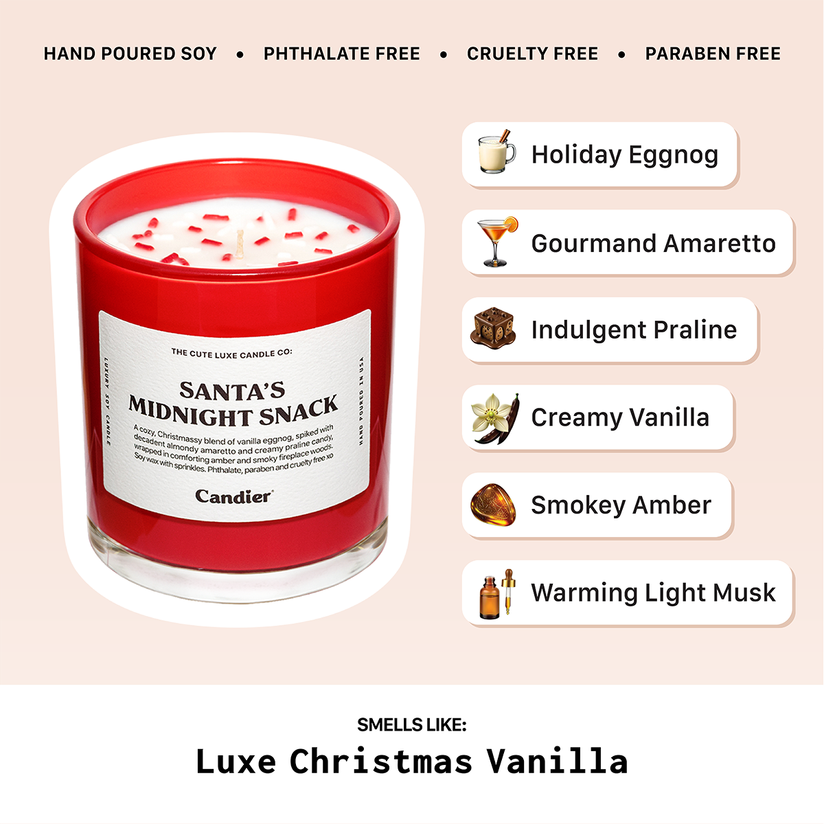 Candier - Wholesale Jar/Filled Candle - Santa's Midnight Snack Candle 4