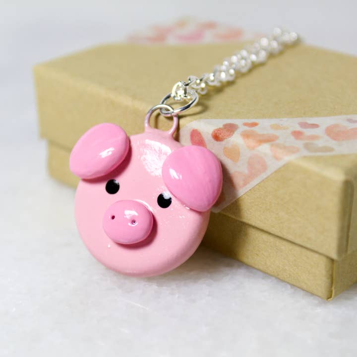 Pig Necklace for wholesale by Mariposa Miniatures