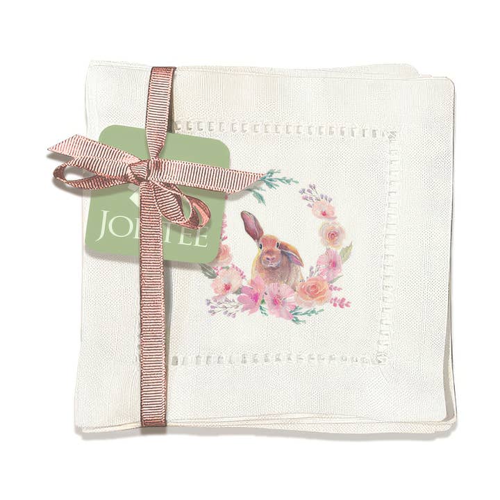 Rabbits Hemstitch Napkins for wholesale by Jolitee