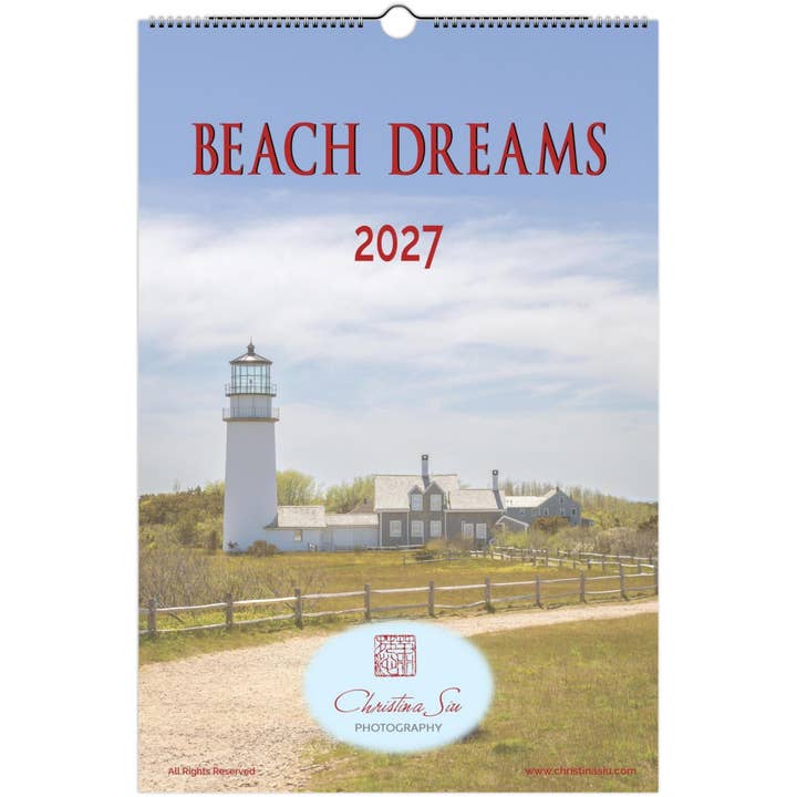 Beach Dreams Vertical Ledger Wall Calendar 2027 (US & CANADA) for wholesale by Christina Siu Photography