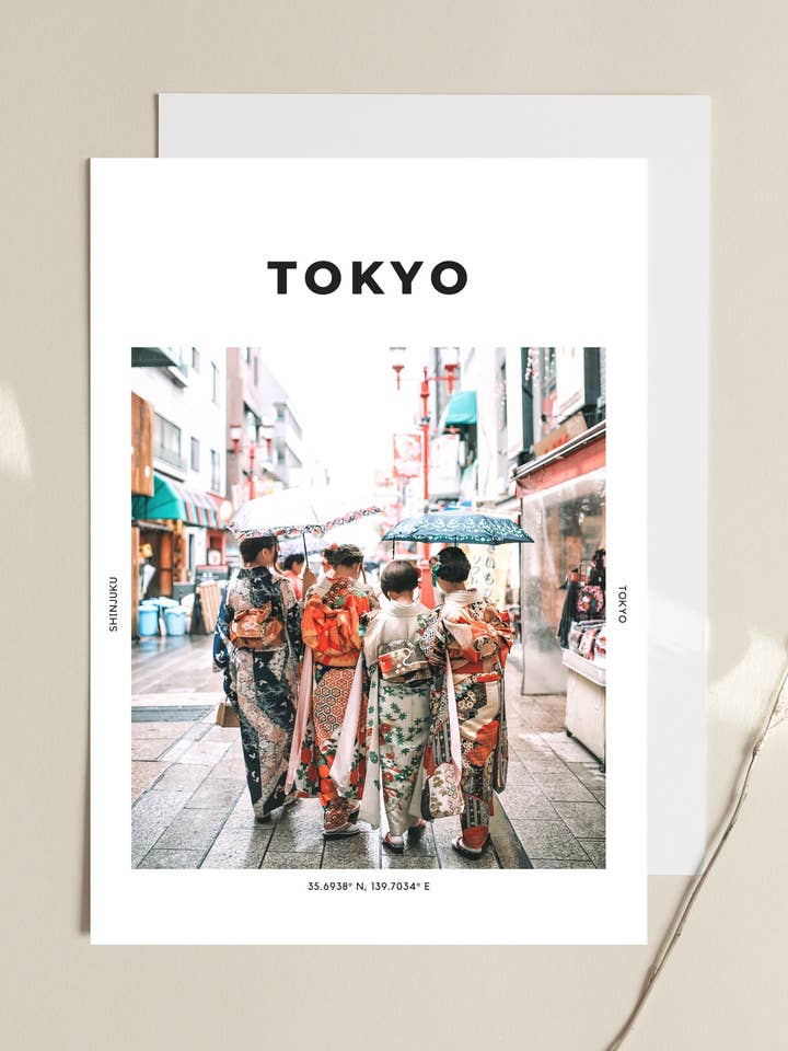 Tokyo 'In Kimonos' Print for wholesale by The Travel Edit