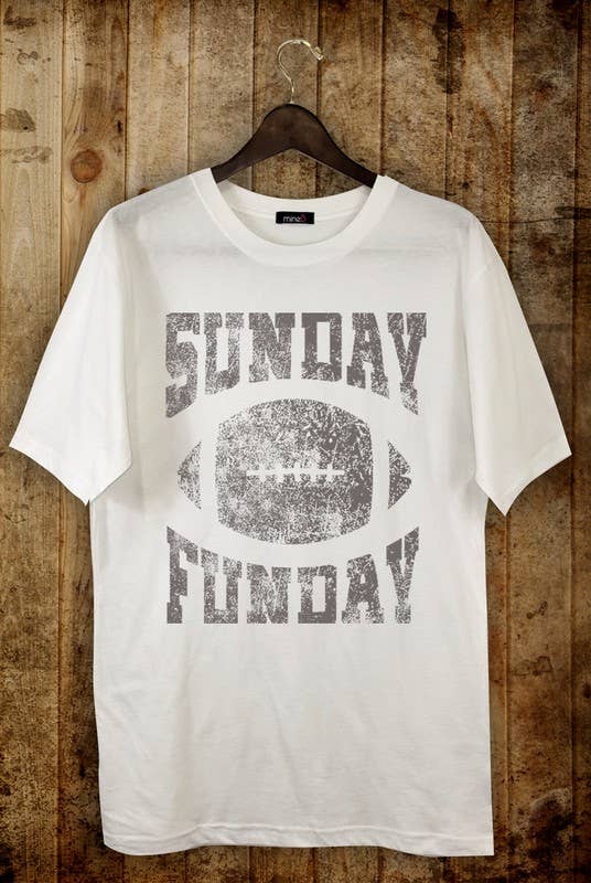 MINEB - Wholesale Screen Printed T-Shirt - Unisex - Oversized Sunday Funday Football Tee3