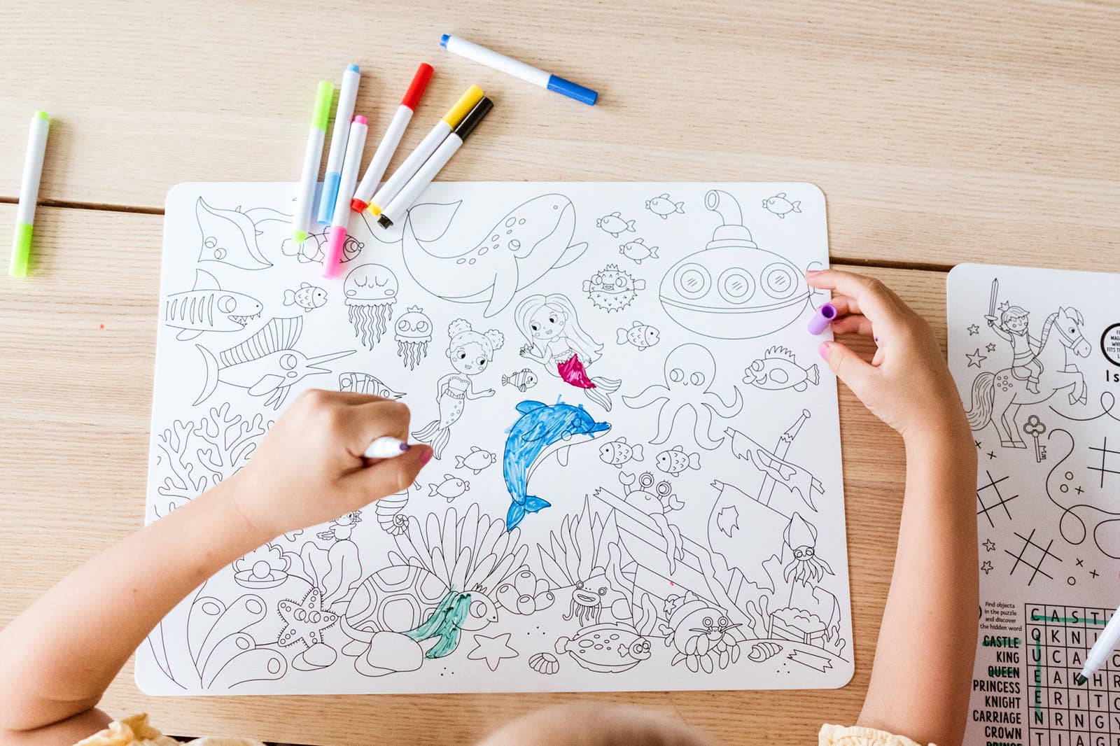 Babeehive Goods - Wholesale Coloring Mat - Kids & Baby - Silicone Reusable Coloring Placemat17