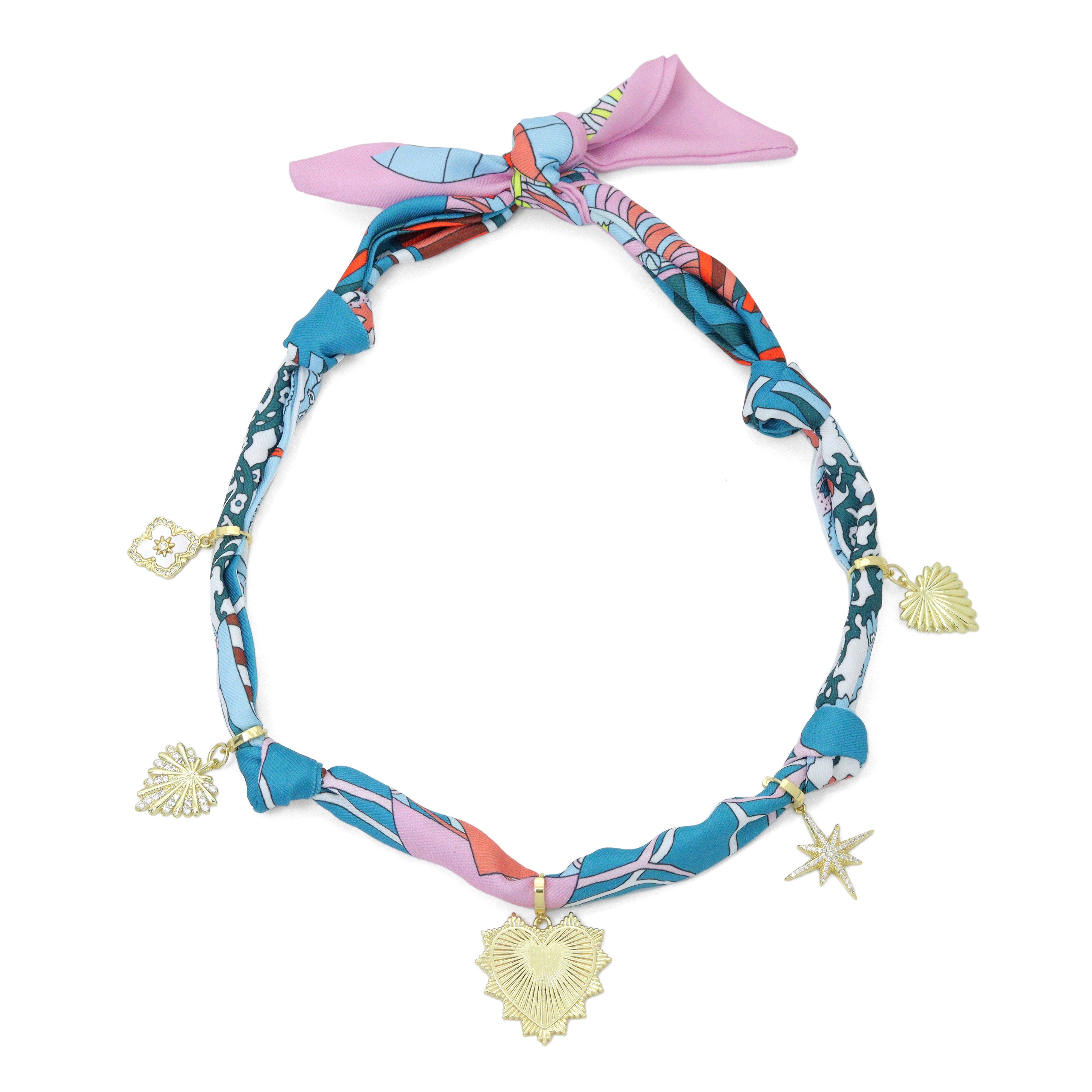 BestBeads&Beyond - Wholesale Pendant/Charm Necklace - Convertible Scarf Necklace, Adjustable Silk Scarf Statement Necklace, sku#EF8069