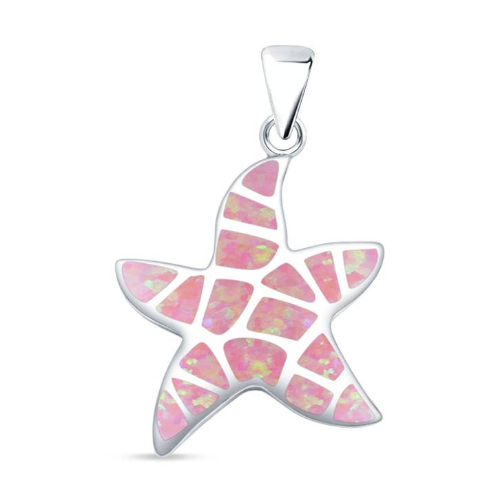 Laborgefertigter Seestern-Anhänger aus rosa Opal für den Großhandel von Blue Apple Imports