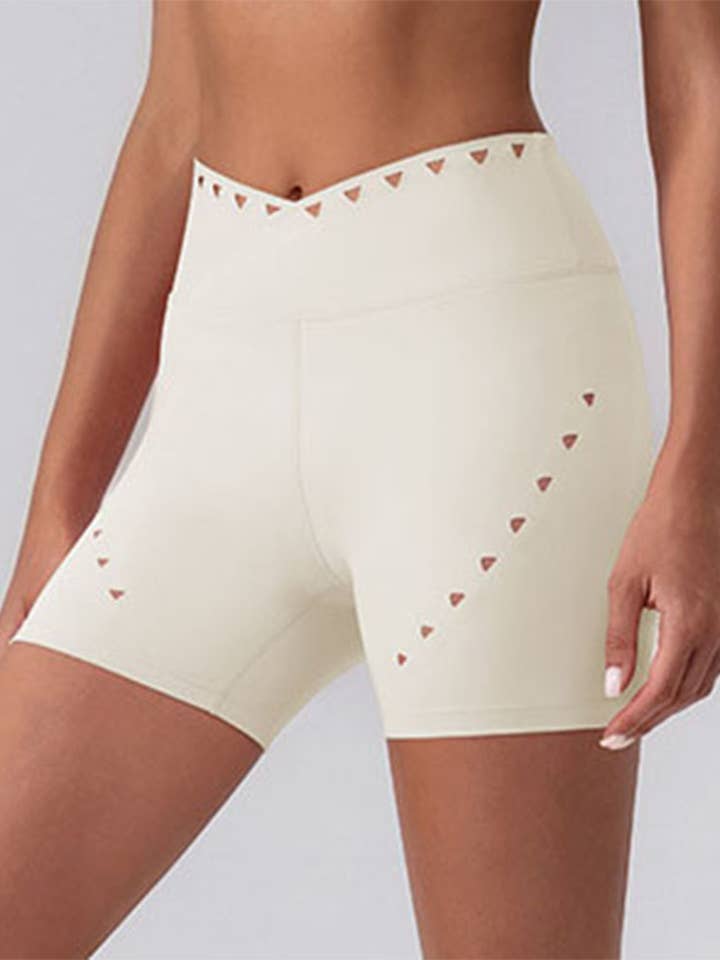 Højtaljede yogashorts med mavekontrol og udskæringer for engroshandel hos Crave by FW