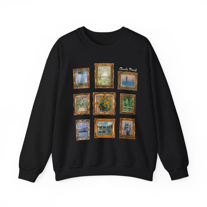 Opal and June - Wholesale Graphic Sweatshirt - Women's - Claude Monet Sweatshirt: Framed Famous Paintings Art History5